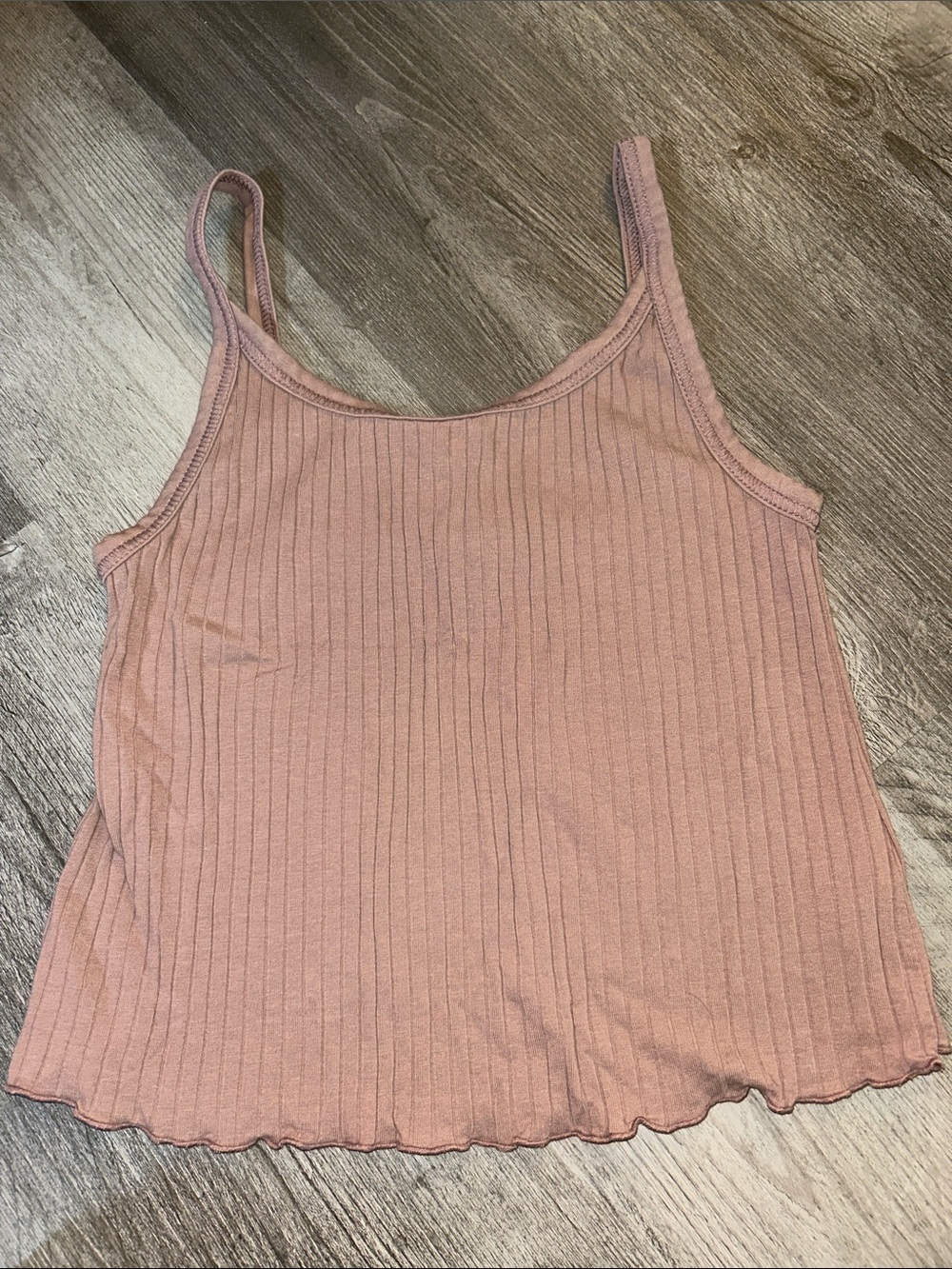 Women's Ribbed Spaghetti Strap Tank Top - brown